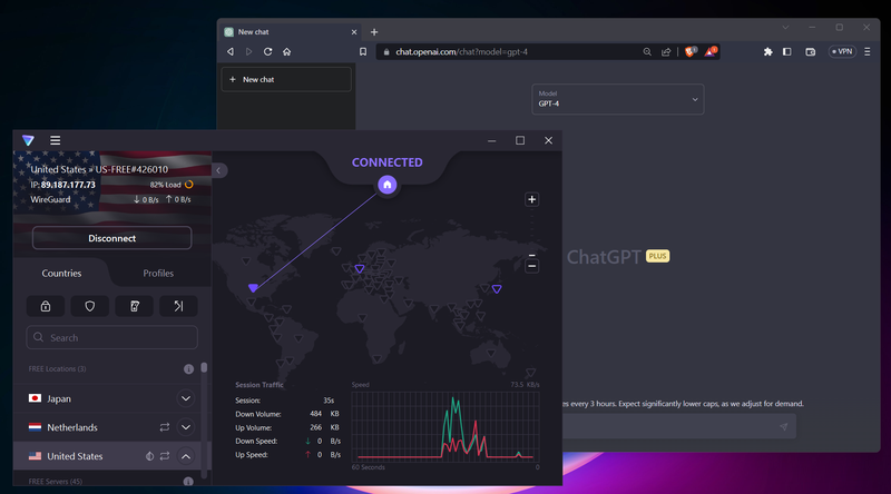 Chat GPT via VPN