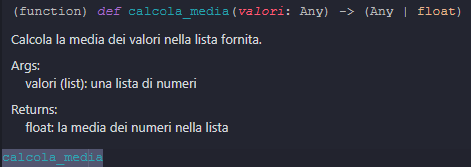 VSCode Calcola Media