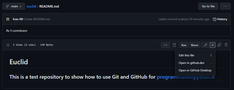 Modifica File GitHub